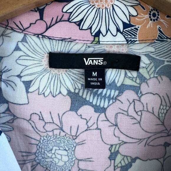 VANS Two Piece Floral Printed PJ Set Top M and Shorts L Pink Women's Preppy - Picture 3 of 12